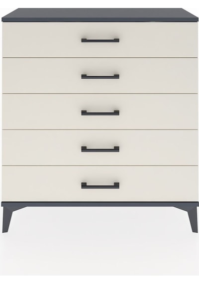 Arges Şifonyer 5 Çekmeceli 88x30x96 Antrasit-aytaşı Antrasit