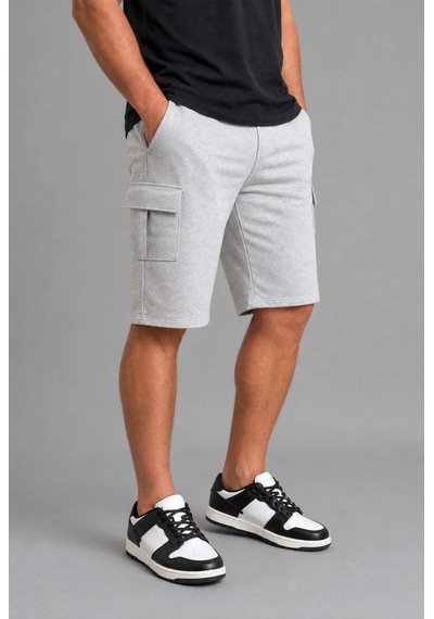 Defacto Relax Fıt Düz Paça Sweatshirt Kumaşı Uzun Şort H2058ax26smgr210 Gri-gr210