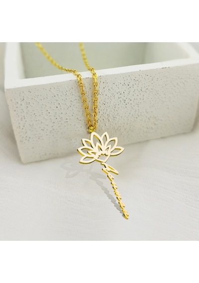 Vaoov 925 Ayar Gümüş Lotus Isim Kolye (473484014)