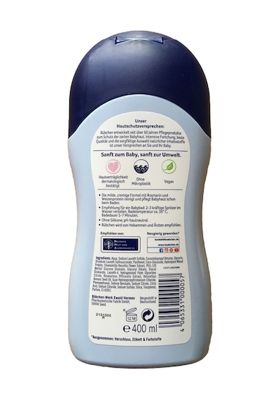 Bübchen Yenidoğan Hassas Ciltler İçin Göz Yakmayan Şampuan & Duş Kremi 400 Ml