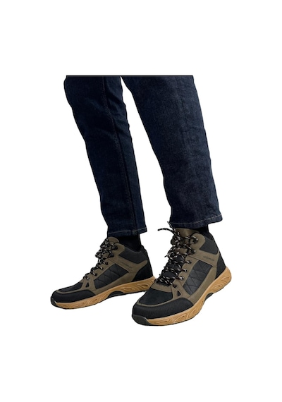 Liger Outdoor Bot Ayakkabı Kışlık Dayanıklı Sağlam Taban Bağcıklı Siyah - Vizon-siyah Siyah