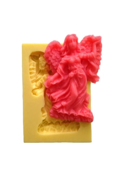 Melek Şeklinde Silikon Pasta Ve Seker Hamuru Kalibi 7,5x5x2 Cm Yeşil