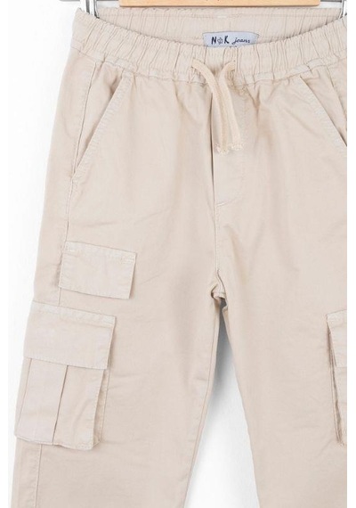 Nk Kids Çocuk Kargo Cepli Beli Paçası Lastikli Kargo Pantolon-13834-krem Krem Nk Kids Çocuk Kargo Cepli Beli Paçası Lastikli Kargo Pantolon-13834-krem Krem