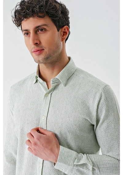 İmza Koyu Yeşil Uzun Kollu Çizgili Biritli Yaka Pamuklu Likralı Casual Slim Fit Dar Kesim Gömlek 1004240233-koyu Yeşil Koyu Yeşil İmza Koyu Yeşil Uzun Kollu Çizgili Biritli Yaka Pamuklu Likralı Casual Slim Fit Dar Kesim Gömlek 1004240233-koyu Yeşil Koyu Yeşil