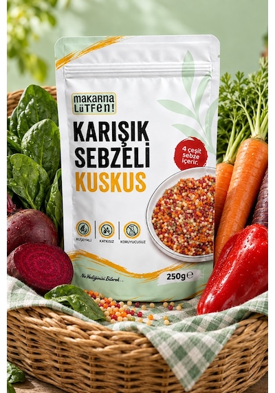 Karışık Sebzeli Kuskus %35 Sebze-250 Gram