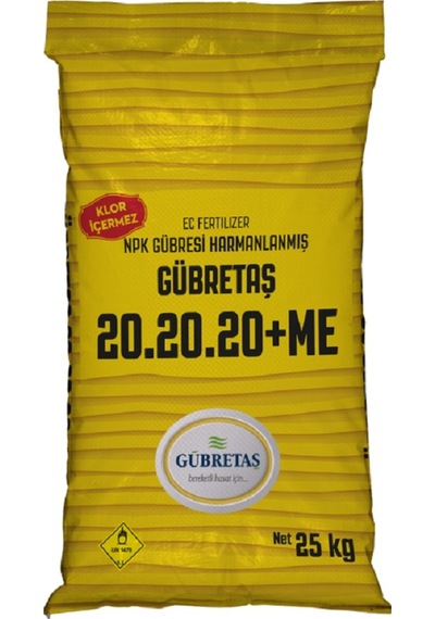 Gübretaş 20 20 20 + Me 25 Kg Damla Sulama Toz Gübre