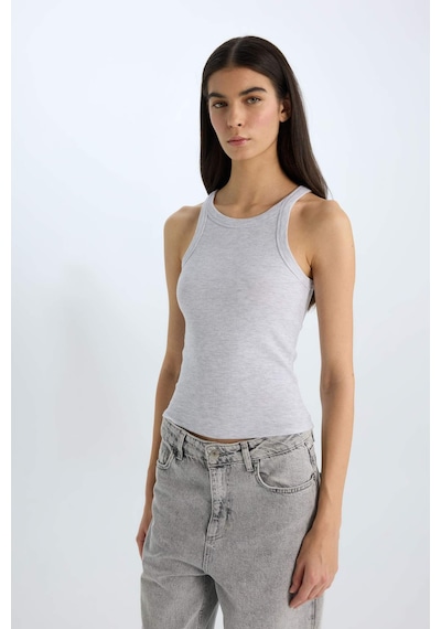DeFacto Slim Fit Dar Kesim Halter Yaka Fitilli Kaşkorse Atlet E2176AX25SPGR93