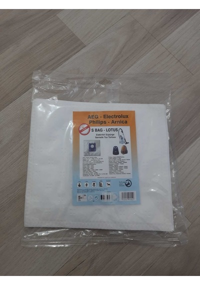 Aeg - Electrolux - Philips Uyumlu - Arnıca S Bag Lotus Elektrikli Süpürge Sentetik Toz Torbası 10 Adet