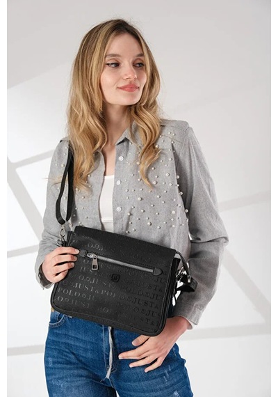 Just Polo Kadın Bol Gözlü Ayarlanabilir Askılı Şık Omuz Çantası Shoulder Bag Siyah