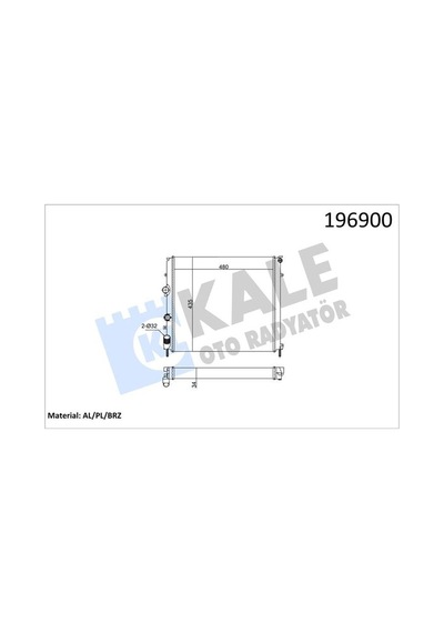 Kale 0534351ab Motor Su Radyatörü Renault Kangoo 97 1.9d Klimasız Mek 479x442x34 1 Sıra Alb Sistem 8200747214- 7701352898- 7700312858