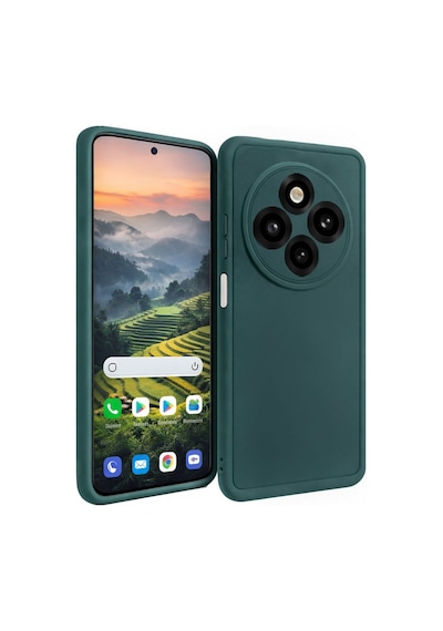 Tecno Spark30c-4g Uyumlu Kamera Çıkıntılı Mat Silikon Telefon Kılıfı Yeşil