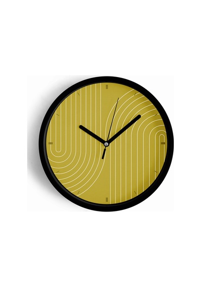 Yansıma Modern Tasarım Duvar Saati - 25cm - Önü Camlı Siyah Kasa - Sessiz Mekanizma-jh0780 Siyah