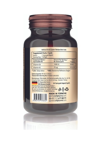 Vitamin D3 + Vitamin K2 30 Softgel
