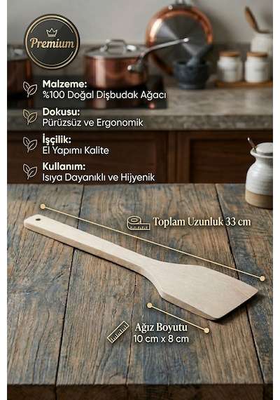 Doğal Diş Budak Ağacı Ahşap Tahta Kaşık Spatula Seti Ağaç Kaşık 4 Lü Set Dşb-103 Ahşap