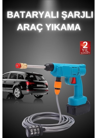 Şarjlı - 18 - Ve Yüksek Basınçlı Oto Yıkama Makinesi Ve Sulama Tabancası Bahçe - Csmo-tex - Yıkama Makinesi