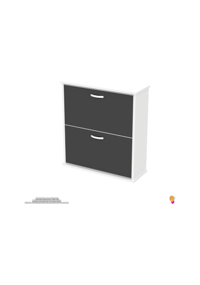Modilayn Umay Asma Kapı Önü 72x78x25,5 Cm Lik 2 Düşer Kapak 4 Göz Bölmeli Ayakkabılık Antrasit - Beyaz Modilayn Umay Asma Kapı Önü 72x78x25,5 Cm Lik 2 Düşer Kapak 4 Göz Bölmeli Ayakkabılık Antrasit - Beyaz