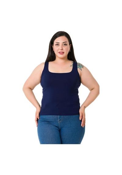 Disentis Büyük Beden Askılı Yarım Astarlı Viskon Lacivert Body-lacivert Lacivert