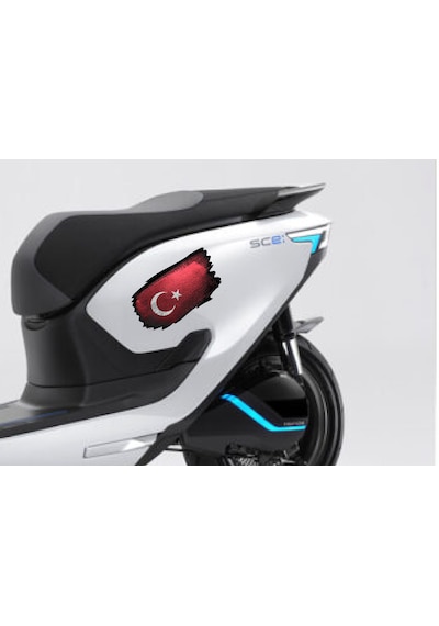 Türk Bayrağı Sticker - Türk - Bayrak - Ay Yıldız Sticker - Araba Oto Motosiklet Karavan Cam Kask Sticker - 01969 10X6 Cm