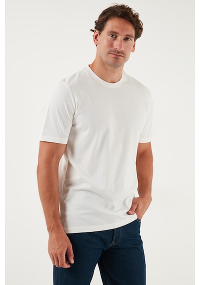 Buratti Pamuklu Baskılı Regular Fit Bisiklet Yaka Erkek T Shirt 59020205 Ekru