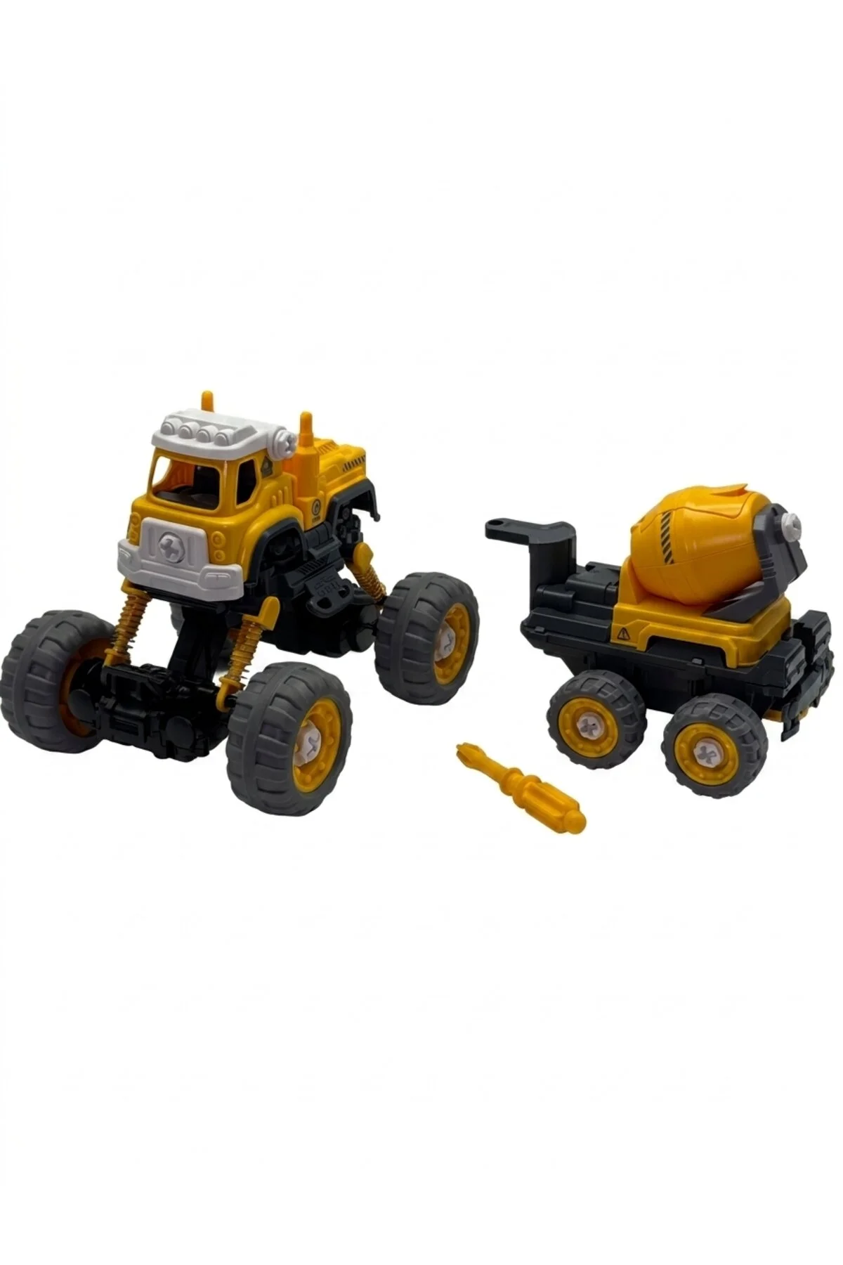 4x4 Geri Çek-bırak Beton Mikserli Kamyon Dıy Oyuncak Seti, 25+ Sök-tak Parça