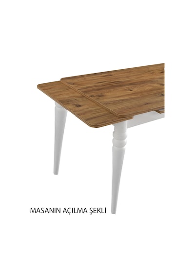 Yanlardan Açılır Yakamoz Masa Retro Gümüş Desen Topkapı Ayak 4 Ad
