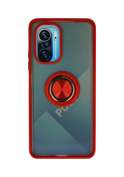 Uryport Xiaomi Redmi K40 Kılıf Montreal Yüzüklü Silikon Kapak - Kırmızı