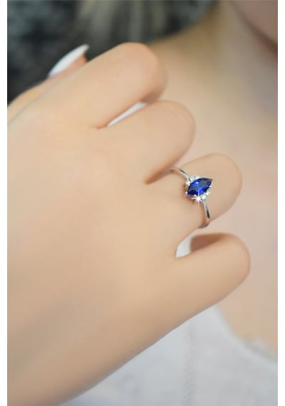 Marqiz Kesim Safir Altın Yüzük
