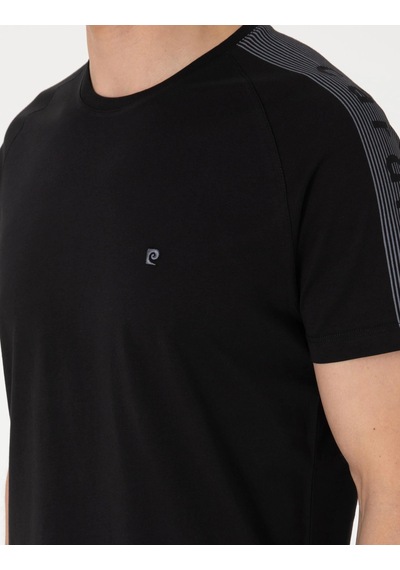 Pierre Cardin Erkek Bisiklet Yaka Penye Kısa Kol Pijama Takım Siyah