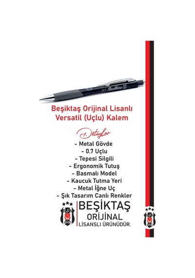 Beşiktaş Metal Gövde Versatil Uçlu Kalem 0.7 Kutulu