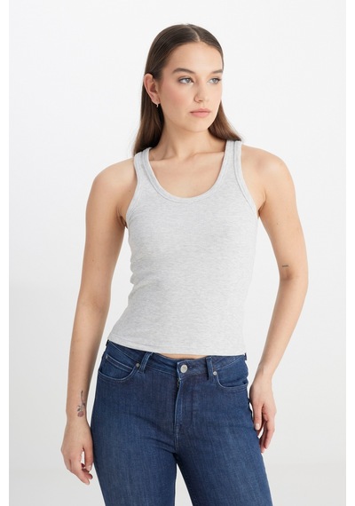Lee Slim Fit Dar Kesim Gri Tişört L241615036