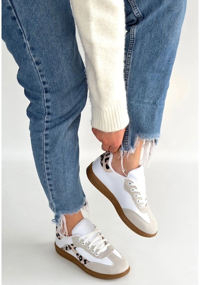 Naturalshoess Mier Bej Cilt Bağcıklı Spor Ayakkabı Bej
