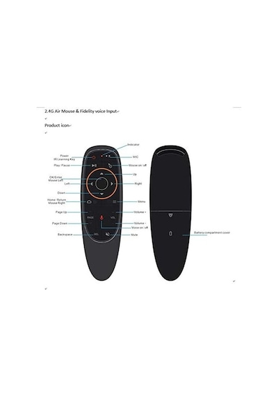 Android-windows-linux-tv Box-mac Os Uyumlu 2.4 Ghz Ses Komutlu Wireless Air Mouse Uzaktan Kumanda