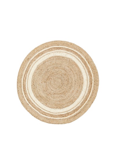 Eko Halı Juno Ech 01R Natural Whıte El Dokuma Naturel Jüt Hasır Halı - 120X120