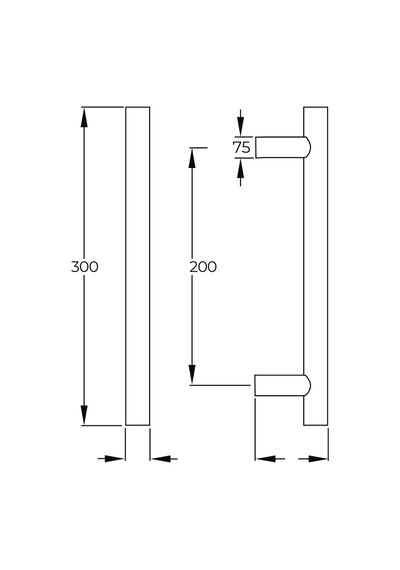 Hafele Steven Çekme Kol Paslanmaz Çelik Ø25x300mm