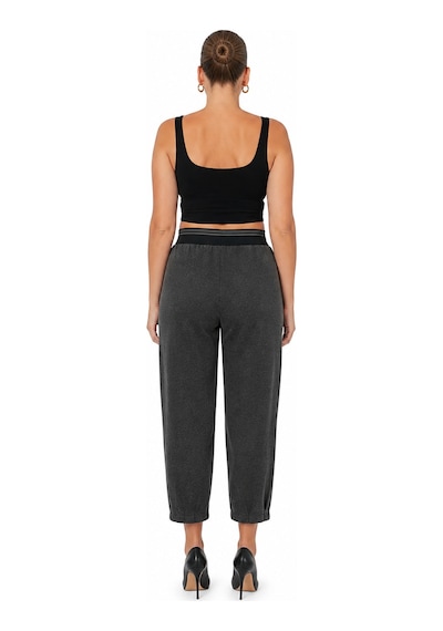 Büyük Beden Mom Fit Kışlık Spor Şık Kadın Pantolon Gri