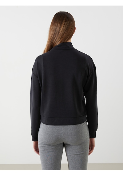 Lcwaıkıkı Classic Siyah Dik Yaka Kadın Sweatshirt