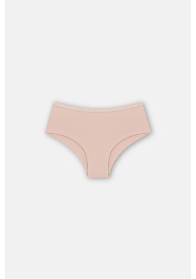 Suwen 3lü Pamuklu Lastikli Normal Bel Hipster Külot St00456031343 Ten / Kahverengi / Pembe