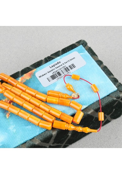 Miskevi Katalin Usta İşi İmzalı Kesme Kesim 6.5x10.5mm Tesbih