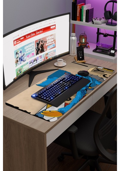 Poppy Playtime Kaymaz Dikişli Kauçuk Oyuncu Mousepad V4 - 90x40 Xxl Gaming Mouse Pad Fare Altlığı