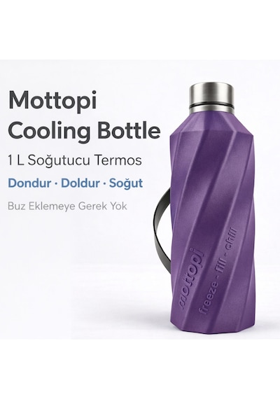Mottopi Soğutucu Saplı Termos 1 L Cooling Bottle Dondur Doldur Soğut, Buzsuz Soğuk Su Termosu, Soğutucu Şişe, Taşınabilir Sıvı Soğutucu Mor Mottopi Soğutucu Saplı Termos 1 L Cooling Bottle Dondur Doldur Soğut, Buzsuz Soğuk Su Termosu, Soğutucu Şişe, Taşınabilir Sıvı Soğutucu Mor