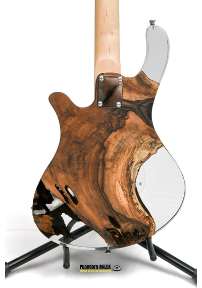 Elektro Gitar Model: Gece Custom Epoksi & Yıllanmış Ağaç Kişiye Özel Yıllanmış Ceviz + Şeffaf