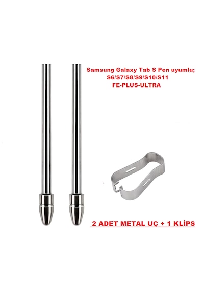 Samsung Uyumlu S Pen Uç Galaxy Tab S Serisi İle Uyumlu Lite,fe,ultra S6,s7,s8,s9,s10,s11 2 Adet Metal 1