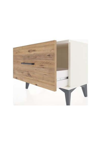 Arges Komodin Tek Çekmeceli 60x30x48 Aytaşı-çam Krem