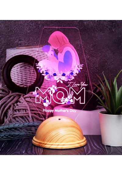 Happy Mother's Day, Tesettürlü Anneye, Anne Adayına Led Lamba