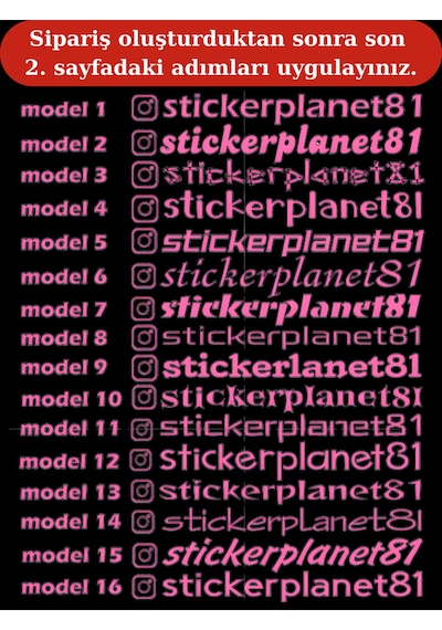 2 Adet İnstagram Kullanıcı Adı Sticker Scooter Akülü Araba Motor Kişiye Özel Oto & Cam Sticker