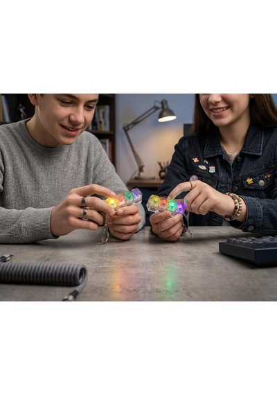 Dörtlü Mekanik Switch Deneyici Anahtarlık - Şeffaf Renkli Tuş Başlıklı Işıklı Aksesuar - Taşınabilir Mekanik Klavye Temalı Fidget Ve Stres Giderici