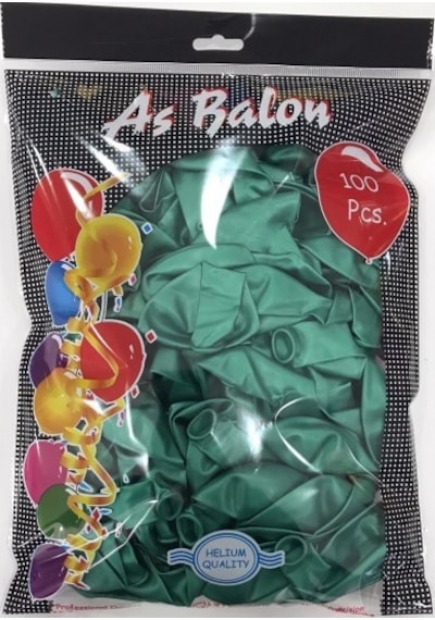 12" As Metalik Balon Koyu Yeşil