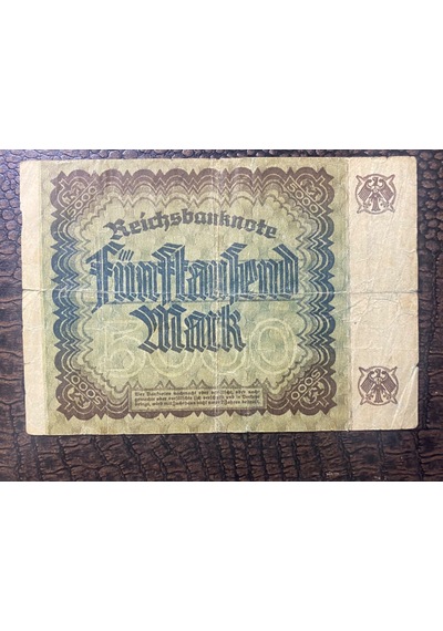 Almanya İmparatorluğu 5 Bin Mark 1922 Deutsches Reich 5000 Mark Reichsbanknote