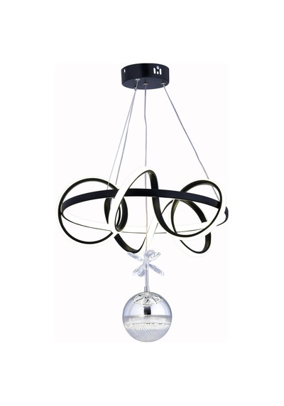 Deniz Tek Toplu Modern Sarkıt Avize ,siyah Sarkıt Power Led Avize, 3 Renk Yanabilen Led Avize,