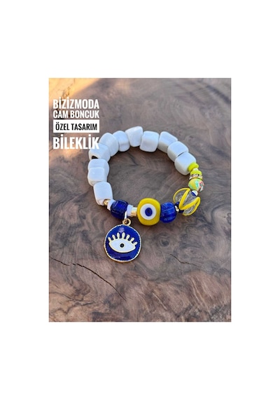 Cam Bodrum Boncuk Bileklik Charm Cam Boncuklu Bileklik Beyaz 07950510